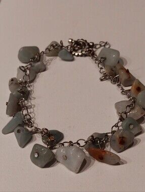 Sea Glass Chip Bracelet in Pale Aqua Beads